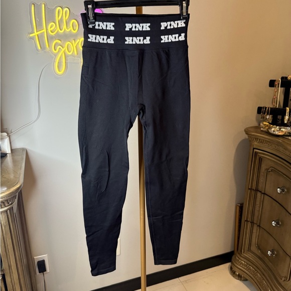 PINK Victoria's Secret Black Leggings High Waist Stretch - Picture 3 of 5